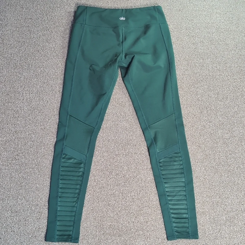 ALO Yoga High Waist Moto Leggings Evermint Green LARGE
